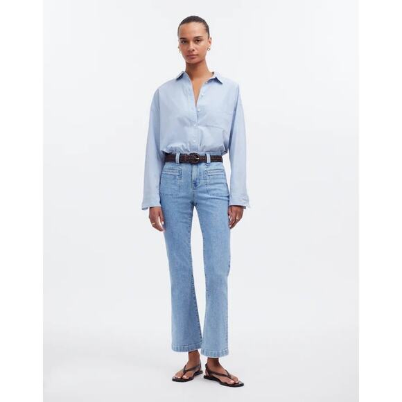 NWT Madewell Tall Kick Out Crop Jeans Penman Wash Size 33T - Picture 1 of 9